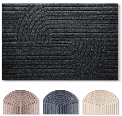 Tuocal Fußmatte Innen und Außen, 40x60cm, rutschfeste Schmutzfangmatte | Hoch Saugfähig, Niedriges Profil, Maschinenwaschbar, Fussmatte, Türmatte für Eingangsbereich, Eingang, Flur, Haustür