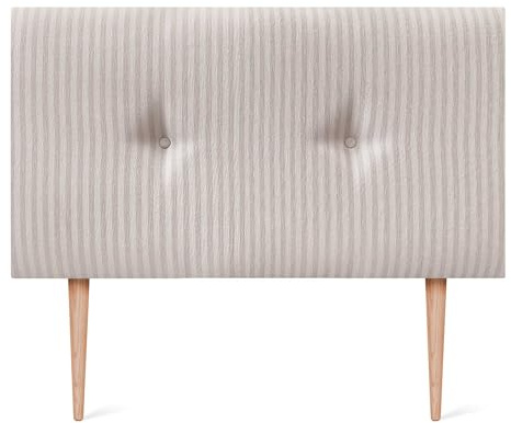DHOME Testiera Imbottita in Tessuto Luxury Liscio con Bottoni e Gambe Testiere Imbottita per Letto di Lusso (Cream, 90x105cm)
