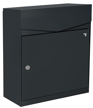 MEFA by Renz Letter 412 (Farbe Anthrazitgrau - RAL 7016M, Postkasten mit Sicherheitsschloss, Designbriefkasten, Größe 270x430x530 mm) 412600M