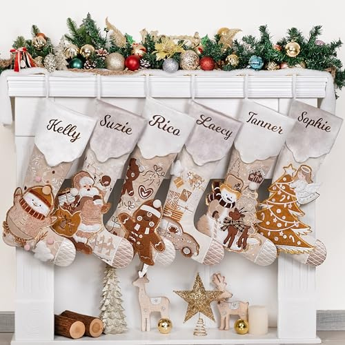 Beyond Your Thoughts Personalisiert Weihnachtsstrumpf, Benutzerdefinierte Fleisch Nikolausstrumpf Kamin mit Namen, 1 Stück Großer Christmas Stocking