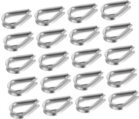 Alipis 50 Piezas Guardacabos de Acero Inoxidable para Cable de Resistente la Corrosión para Aparejo y Remolque Industrial