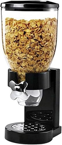Single Cereal Dispenser 5l Storage Container Dry Fruit Food Transparent Plastic Canister For Pasta, Sweet, Black