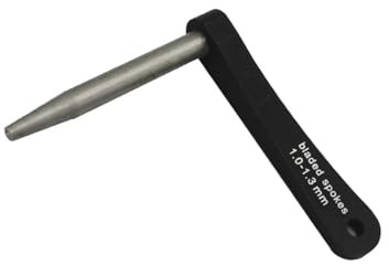 kesurpae Clé à rayons en alliage d'aluminium efficace et précise pour la réparation des rayons plats. Outil de réparation de vélo léger et durable (0,8 à 1,0 mm), Noir + Argent, 1 3 mm