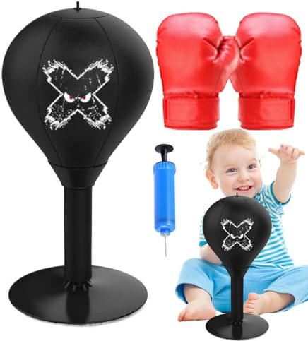 Tyinerc Boxsack für Büro – Tisch-Punchingball mit Saugnapf – Boxball, zum Saugen, für Stress, Fitness zu Hause, Büro, Schlafzimmer, Wohnzimmer