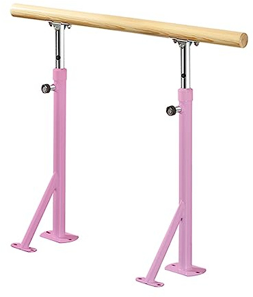 QYEURFOF Tanzstange, Ballettstange Freistehende Massivholz-Ballettstange Landing Feste höhenverstellbare Tanzstange Indoor-Tanzstudio-Ballettstange for Erwachsene und Kinder(Pink,1m)