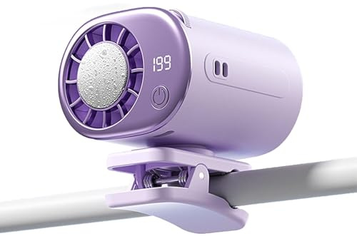 CRGANGZY Climatizzatore Portatile da Auto a Clip, Display LED, Ricaricabile USB, Ventilatore Raffreddamento con 199 Velocità Regolabili per Ventilazione Automobilistica, Ombrello, Ufficio e Viaggi