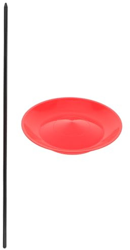 Uonlytech Set 1 Piatto da Giocoleria con Bastone in Plastica Rosso, Design Bilanciato e Portatile, Gioco di Abilità per Principianti, per Attività di Intrattenimento e Arte di Strada