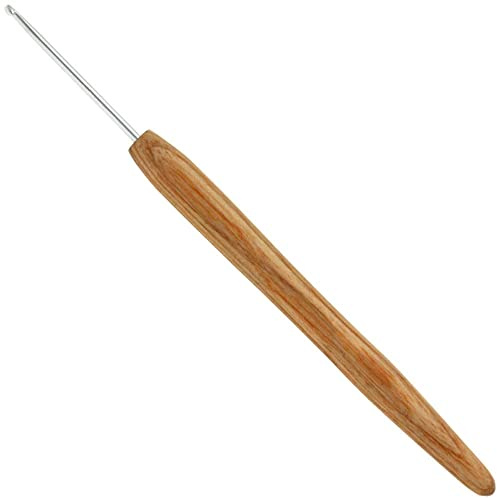 Lana Grossa Wollhäkelnadel mit Holz-Griff | natürlich & ergonomisch | ideal für Wolle & dickere Garne | glatter Haken für sauberes Arbeiten | komfortabel in der Hand | verschiedene Stärken - 14/3,5