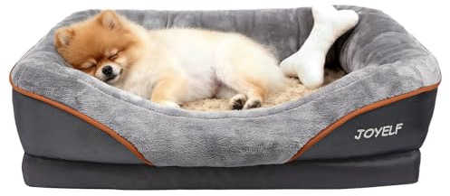 JOYELF Memory Foam Dog Bed Small Orthopedic Dog Bed & Sofa with Removable Washable Cover and Squeaker Toy as Gift