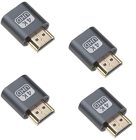 Welight HDMI Dummy (4 Pack) Adaptateur 4K Emulateur Display Simulateur d'Ecran pour Oculus Rift Htc Vive Raspberry Pi GPU
