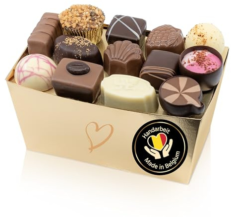 ePralinchen handverarbeitete belgische Luxus-Pralinen | Premium Edition 500g | klassische Pralinenmischung mit Nuss, Frucht, Karamell uvm. | ohne Alkohol | köstliche Schokolade made in Belgium