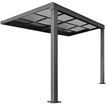 Home Deluxe - Terrassenüberdachung Solis Deluxe - 290 x 295 x 233/272 cm - inkl. Schiebedachfunktion - inkl. Hohlkammerplatten, Montagematererial I Pergola Überdachung Terrassendach