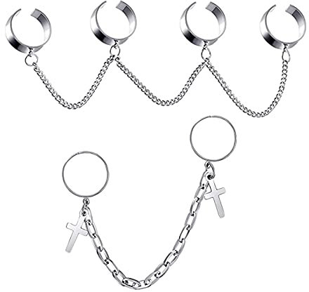 XHBTS Vintage Knuckle Ring Set - Modische Stapelbare Offene Ringe Mit Kette Finger Open Band Schmuck für Frauen Mädchen Jungen