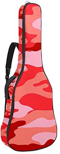 Gitarrentasche mit verstellbarem Schultergurt, für Bassgitarre unter 106 cm, Pink Camo