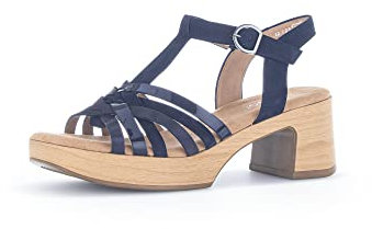 Gabor Damen Plateausandalen, Frauen Sandalen,Moderate Mehrweite (G),offene Schuhe,Strandschuhe,Dicke Sohle,Dark-Blue/Ocean,40 EU / 6.5 UK