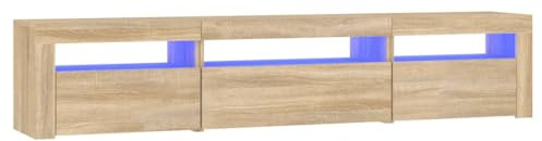 vidaXL TV-Schrank mit LED-Leuchten Sonoma-Eiche 195x35x40 cm