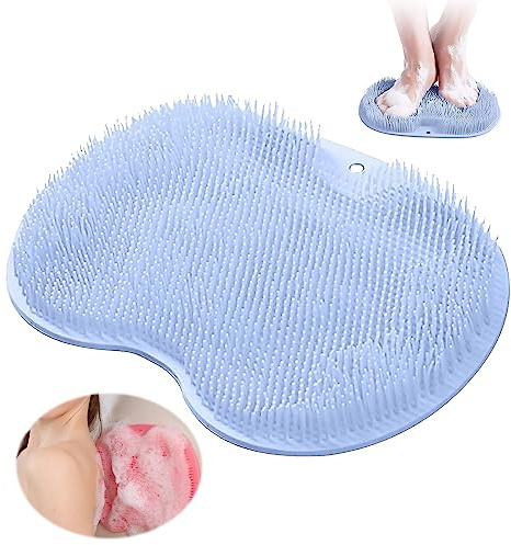 Fußbürste Dusche, Fußbürste für Dusche Rückenschrubber Matte Fuss Blau