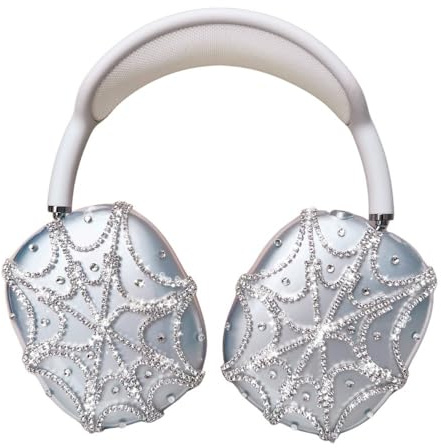 Rhinestones Spider Web AirPods Max Cover Glittering Headphones Case for Airpods Max Cute Airpod Pro Max Ear Covers Protective Accessories