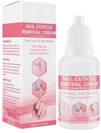Nagelhautentferner-Creme | Nagelhautentferner flüssig,1,01 fl.oz Natürliche weichmachende, sofort einziehende Nagelhautcreme für die Hand-, Fuß- und Nagelpflege Visiblurry