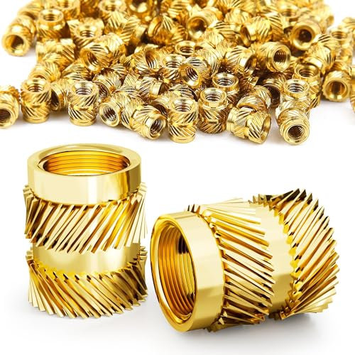 Ziamzra Insertos Roscados M3x5x5 Unidades de Rosca 100 Piezas Tuercas Moleteadas M3 Rosca Hembra Tuercas Roscadas Latón para Embutir en Piezas Impresión 3D Ultrasonido Calentamiento
