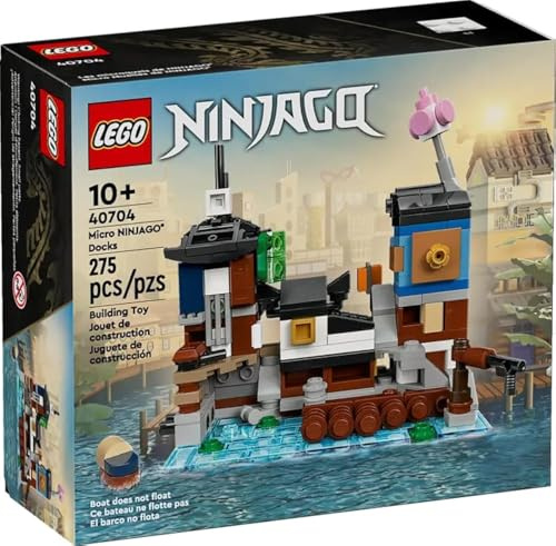 LEGO NINJAGO 40704 Micro Docks Bauset - Miniaturversion von NINJAGO City Docks mit Markt, Tearoom, Arcade und Apartments (275 Stück)