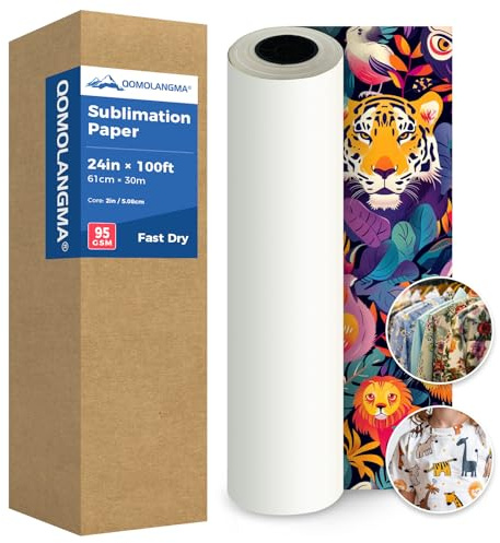 Rotolo di carta per sublimazione a sublimazione 61 cm x 30,5 m, ad asciugatura rapida, per stampante a sublimazione SureColor F570, 95 g/m², nucleo da 5,1 cm
