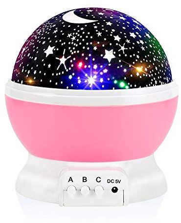 RICTLY Night Light for Kids, Kids Night Light Nebula 360 Degree Rotation - 4 LED Bulbs 12 Light Color Star Projector Changing with USB Cable, Romantic Gifts for Men Women Children