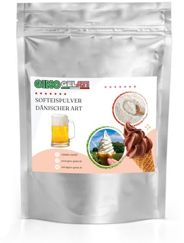 Gino Gelati Birne Dänisches Softeis Pulver 1 Kg, fruchtiger Geschmack, verschiedene Geschmacksvarianten, schnell und einfach Zubereitet, Made in Germany, Eis selber machen