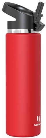 Super Sparrow Water Bottle Insulated - 1000ml - Wide Mouth Metal Bottle - Wide Mouth SwivelSip Flask - BPA Free, Leak Proof - Ergonomic Straw Water Bottles for Work, Gym, Travel, Sports