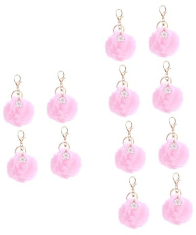SOIMISS 12stücke Teiliges Fuzzy Schlüsselanhänger Mit Blumen-Design Kunstfell Für Taschen Dekoration Für Mädchen Und Frauen Zartem