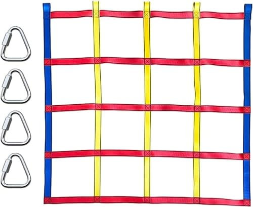 KjoiDWz Playground Rope Net Climbing Net For Kids Climbing Cargo Net Rope Ladder With 4 Delta Rings For Coordination And Strength Net Yard Frame Climbing Net, Treehouse Rope Ladder