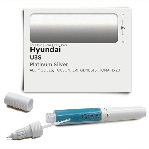 Genuine Colors Lackstift Platinum Silver U3S für Hyundai Silber Tucson I30 Genesis KONA IX20