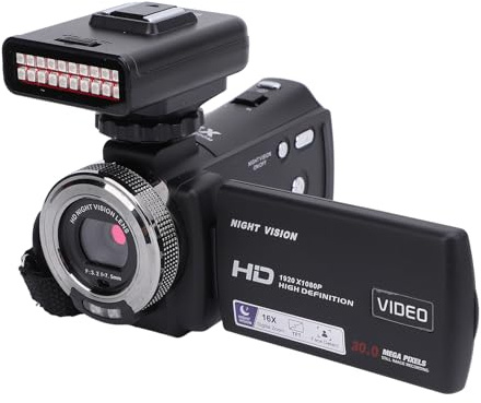VBESTLIFE Enregistreur de Caméra Vidéo 1080P, Caméscope de Caméra Vidéo Enregistreur D'appareil Photo Numérique Full HD 1080P 30FPS 3,0 Pouces Rotation à 270 ° LCD Caméscope à Zoom