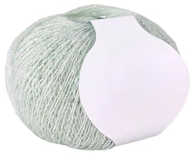 FJISD 2–8 Stück 25 g weiches Angora-Häkelgarn mit goldenen Pailletten/Faden, einfach zu verarbeiten, leichte Strickwolle für Kunsthandwerk, handgefertigte Kleidungsstücke, Pullover