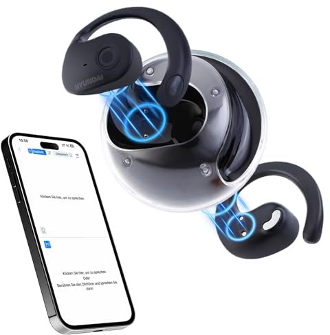 üBersetzer KopfhöRer, Ai Translator Earbuds üBersetzungskopfhöRer, Hy-T26 Pro Upgrade Translation Arbuds Kabellos Translation Earbuds Echtzeit Translation SprachüBersetzer Earbuds (Schwarz)