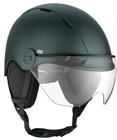 CASR Style Casco Patinete Eléctrico Adulto Hombre Mujer, Casco Bicicleta Adulto con Visera – Urbano E-Bike, Skate, Orejeras Desmontables, Ajustable, Transpirable