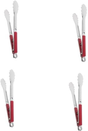UKCOCO 4pcs BBQ Grill Tongs Long Stainless Steel for Handling and Cooking