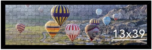 JCJMY 13x39 Picture Frame Black for Puzzles Poster Photo Picture, Horizontal and Vertical Formats for Wall Hanging, 13 x 39 Wall Gallery Poster Photo Puzzles Frame for 13 by 39 Photos Posters, Black