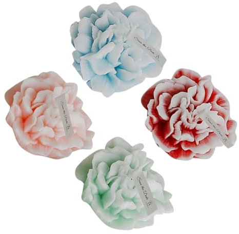 DONFAMDS 4 Pezzi Candela Forma Fiore Confezione per Decorazioni Festive Aromatiche Cera Paraffina e Cera Unico per Festa Della e Speciali