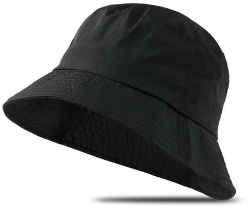 XYNM Fischer Männer Große Größe XXL 65cm Eimer Hüte Plus XL 63cm Sonnenmüte Frauen Großer Kopf Wasserdicht Cap Sommer Sonnenschutz Panama-schwarz-XL 60-62cm
