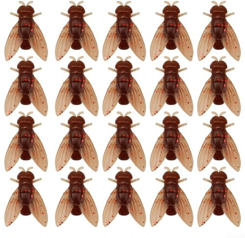 Amazing Value - Juego de 20 moscas de imitación de insectos voladores realistas para pesca eficaz en agua dulce (S marrón)
