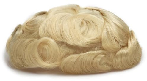 QRSTUVXZY Peluca para Hombres Sistema De Peluquín De Cabello Humano For Hombre, Reemplazo De Pelucas De Encaje Suizo De Piel Fina. Unidades De Peluquín.(Blonde,8X10)