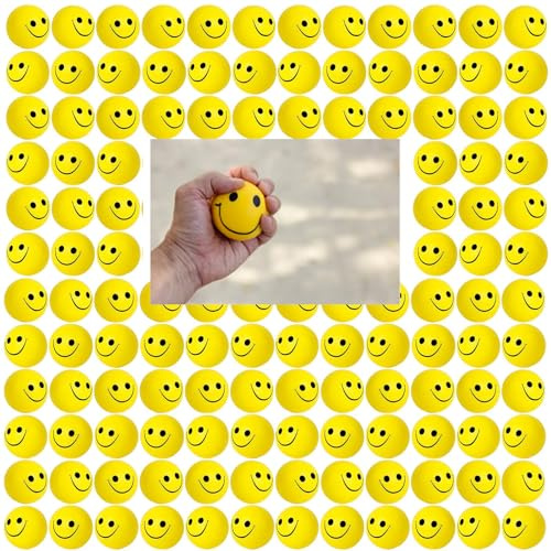 40Stück Lächeln Gesicht Stressbälle, 5.1cm Schaum Smile Ball Anti Stress Spielzeug Bälle Antistressbälle für Kinder Erwachsene Mitgebsel Gastgeschenke Kindergeburtstag-Stresslinderung