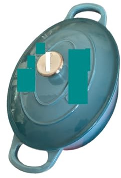 Pentola Smaltata Per Minestra Forno ovale in ghisa smaltata da 28 cm for brasare, arrostire, cuocere il pane, pentola 5 litri, utensile cucina, casseruola in(Blue)