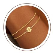 SLOONG Einschulung Geschenk - Armband mit Buchstaben für Frauen Mädchen | Vergoldet/Versilbert Armband Hypoallergen Armbänder Geburtstagsgeschenk Geschenke für Frauen Mädchen Kinder Schmuck