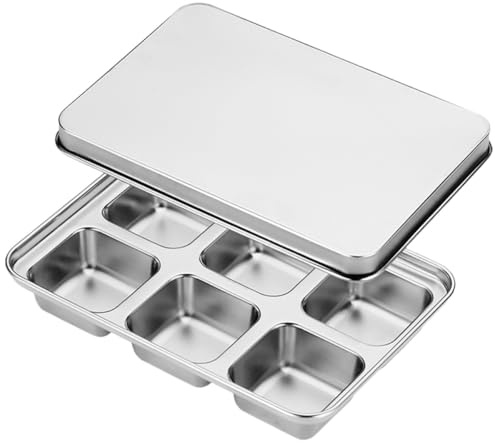 BESPORTBLE Bac à Glaçons Inox Résistant pour Congélateur Moule à Glace avec Couvercle Étanche Démoulage Facile Accessoire Maison Pratique