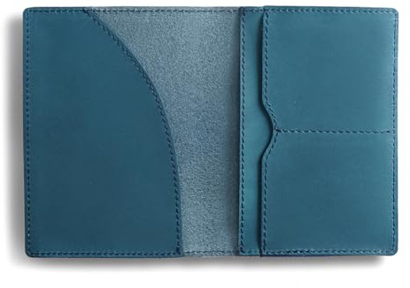 Psdndeww Portafoglio vintage da uomo, in pelle, leggero, portatile, organizer per carte di credito, documenti, biglietti, portafoglio da lavoro, Pan blu, Bellezza di massa