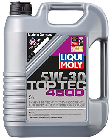 LIQUI MOLY Top Tec 4500 5W-30 | 5 L | Synthesetechnologie Motoröl | Art.-Nr.: 3729, farblos