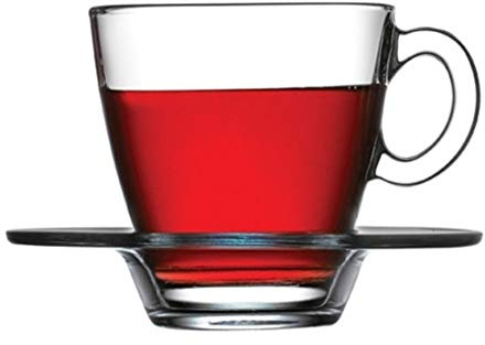 12 tlg Teeglas mit Unterteller Capuccino Glas Kaffe Latte Trinkglas