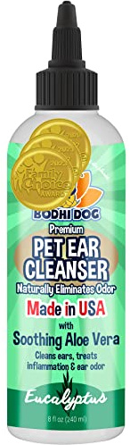 Bodhi Dog Ear Cleaner Solution for Dogs & Cats - Aloe Vera Ear Cleanser, Gentle, Safe for Ear Health - Removes Dirt, Wax & Debris - Prevents Odor & Irritation - Made in USA (8 Fl Oz)